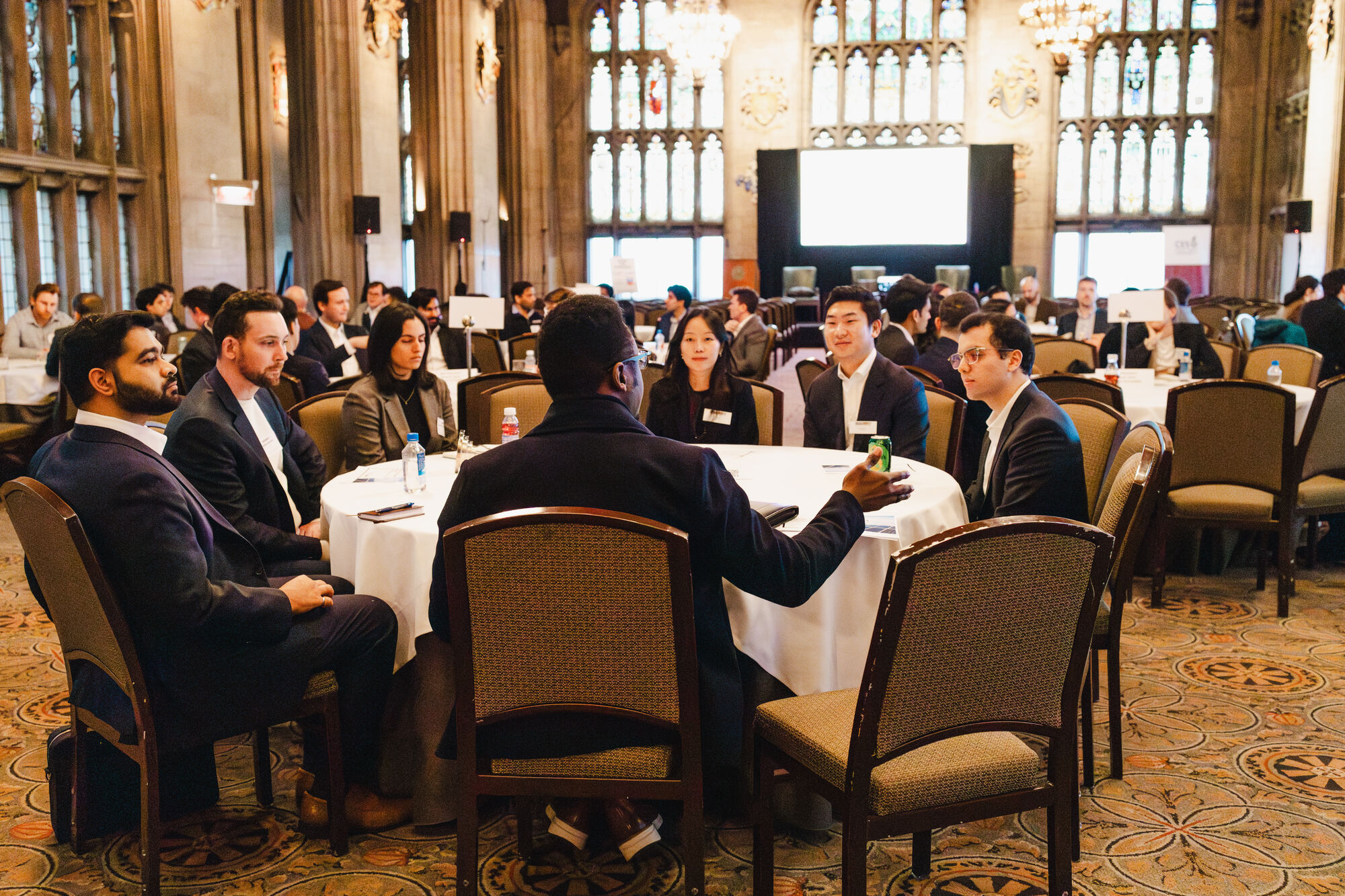 CES members networking at a conference